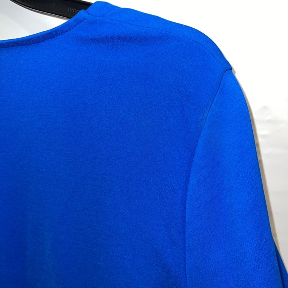 Isaac Mozart Blouse Women’s Medium Blue Long Sleeve Polyester Blend V-Neck - Picture 12 of 15